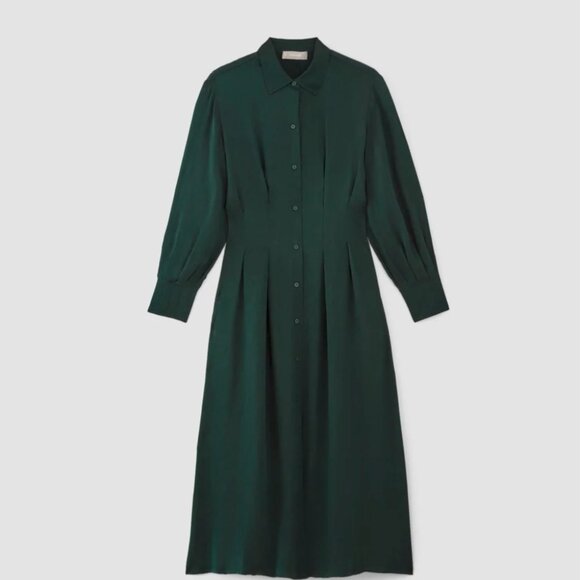 NWT Everlane The Hammered Satin Shirt Dress - Picture 1 of 8